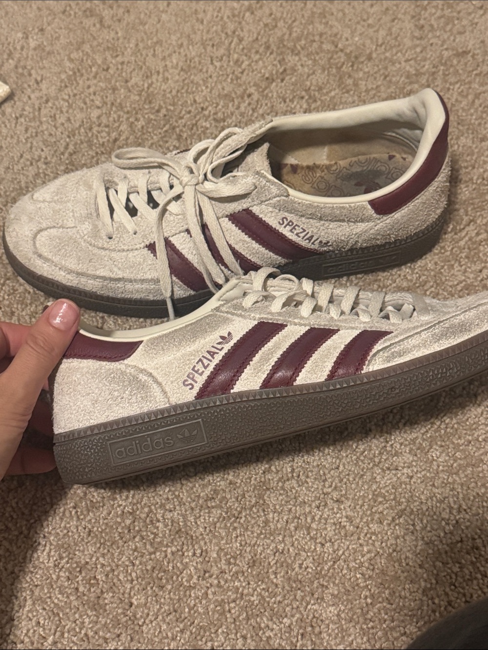 Adidas Women's Spezial Sneakers in Off-White and Burgundy